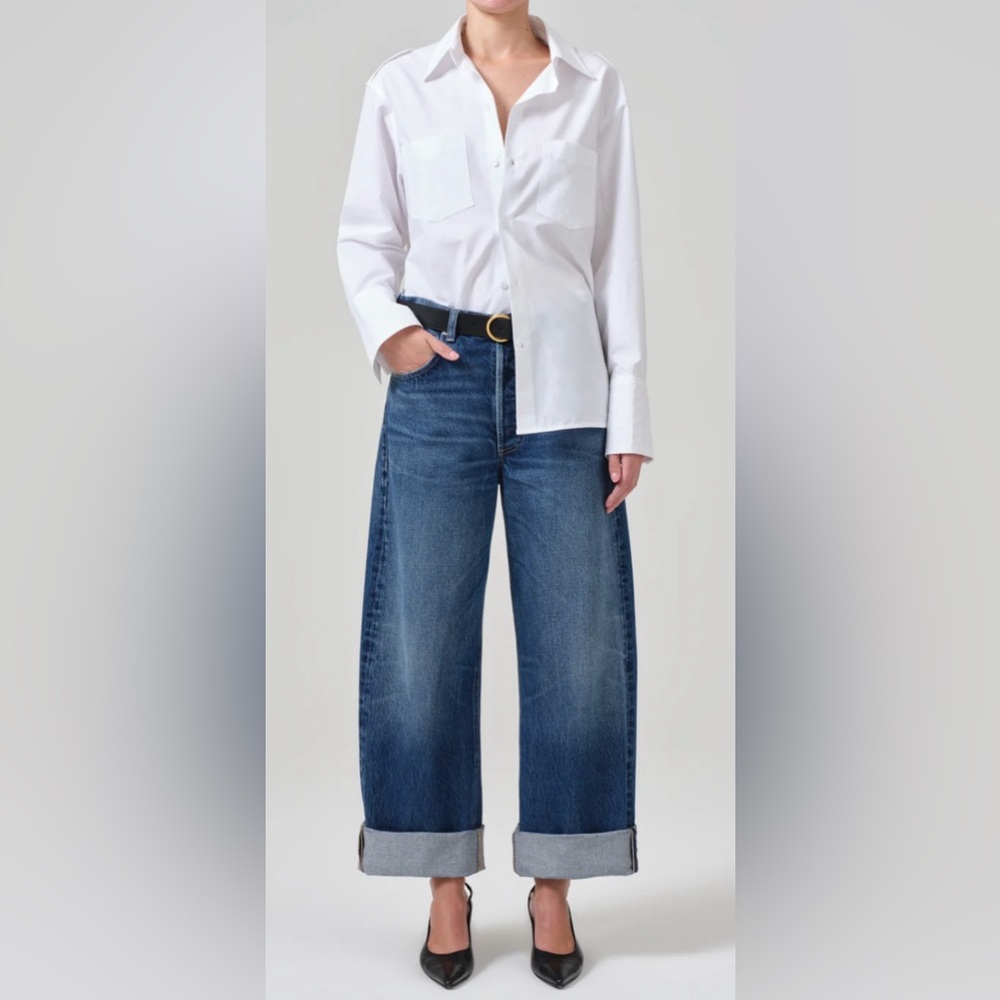 Citizens of Humanity Ayla Baggy Cuffed Crop Jeans in Claremont Size 28 NWT